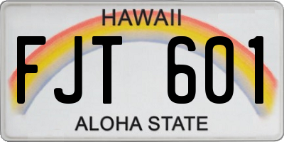 HI license plate FJT601