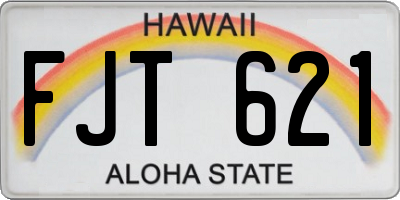 HI license plate FJT621