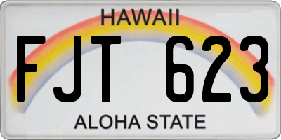 HI license plate FJT623