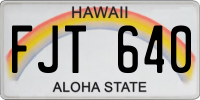 HI license plate FJT640