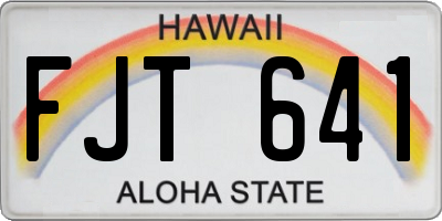 HI license plate FJT641