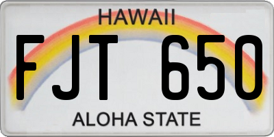 HI license plate FJT650