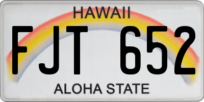 HI license plate FJT652