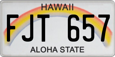 HI license plate FJT657