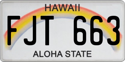 HI license plate FJT663
