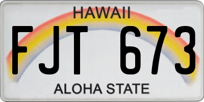 HI license plate FJT673