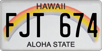 HI license plate FJT674