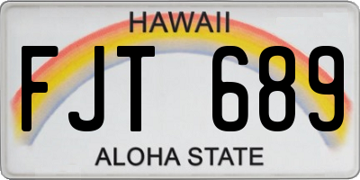 HI license plate FJT689
