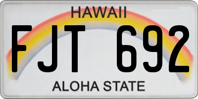 HI license plate FJT692