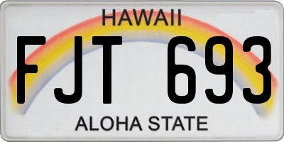 HI license plate FJT693