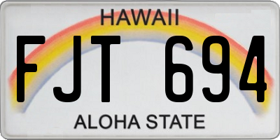 HI license plate FJT694