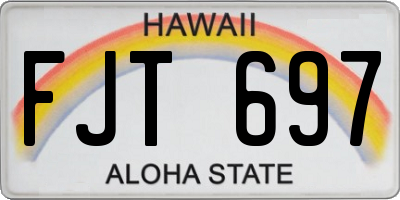 HI license plate FJT697