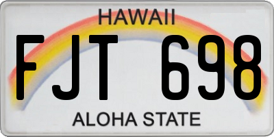 HI license plate FJT698