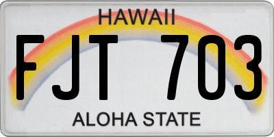 HI license plate FJT703