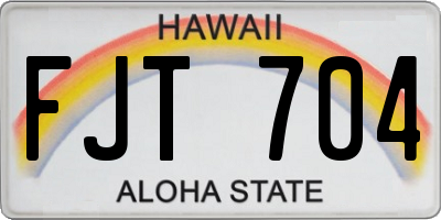 HI license plate FJT704