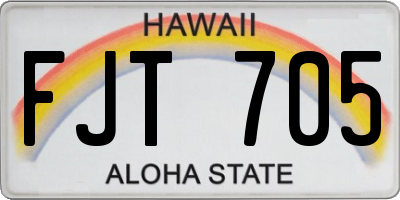 HI license plate FJT705