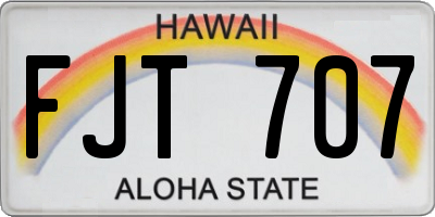 HI license plate FJT707