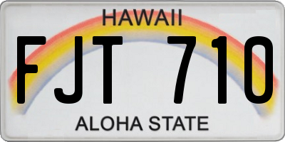 HI license plate FJT710