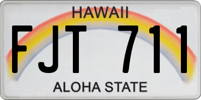 HI license plate FJT711