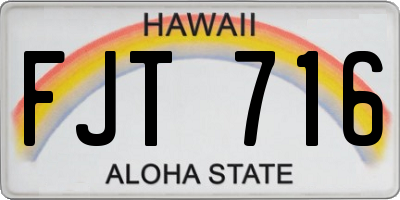 HI license plate FJT716