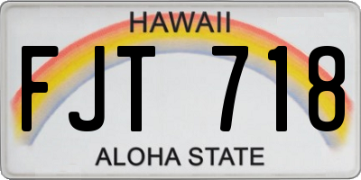 HI license plate FJT718