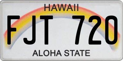 HI license plate FJT720