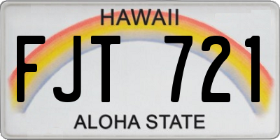 HI license plate FJT721