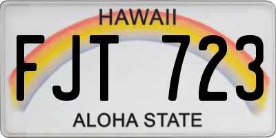 HI license plate FJT723