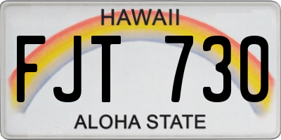 HI license plate FJT730