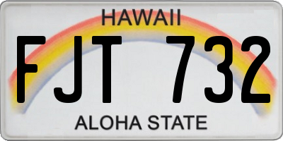 HI license plate FJT732