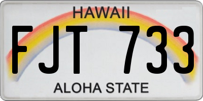 HI license plate FJT733