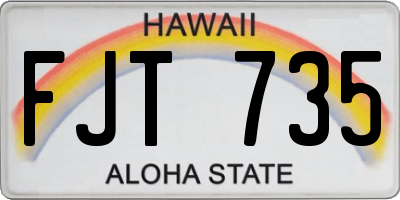 HI license plate FJT735