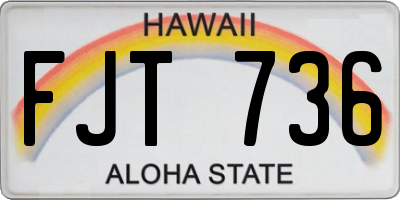 HI license plate FJT736