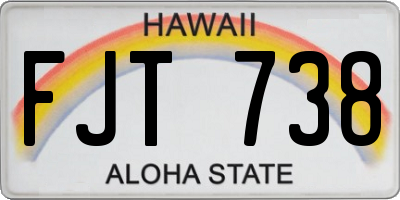 HI license plate FJT738