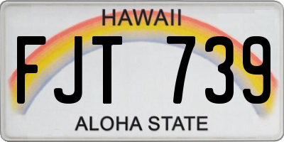 HI license plate FJT739