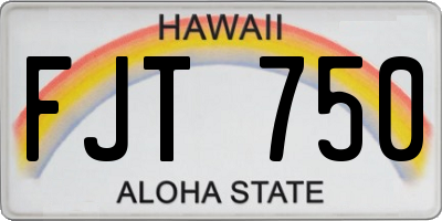 HI license plate FJT750