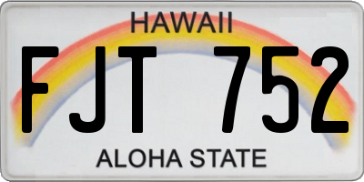 HI license plate FJT752