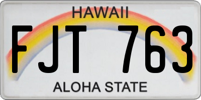 HI license plate FJT763