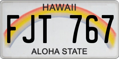 HI license plate FJT767