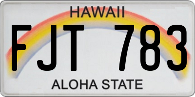 HI license plate FJT783