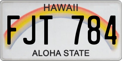 HI license plate FJT784