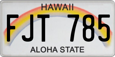 HI license plate FJT785