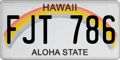 HI license plate FJT786
