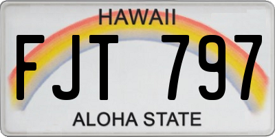 HI license plate FJT797