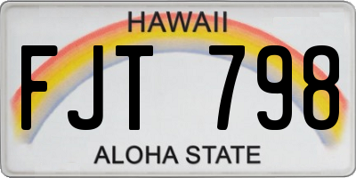 HI license plate FJT798