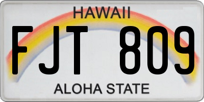 HI license plate FJT809