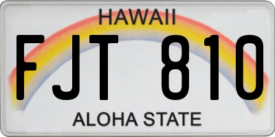 HI license plate FJT810