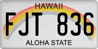 HI license plate FJT836