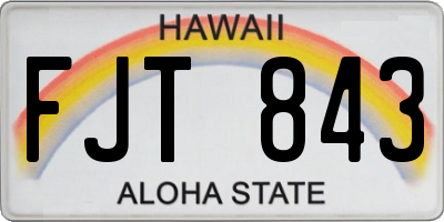 HI license plate FJT843
