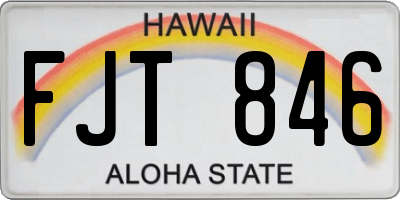 HI license plate FJT846